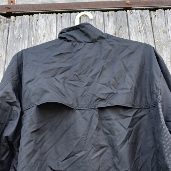 Vtg 90s Starter Full Zip Mesh-Lined Windbreaker Mens Size Large Black Red Lining - Picture 2 of 9